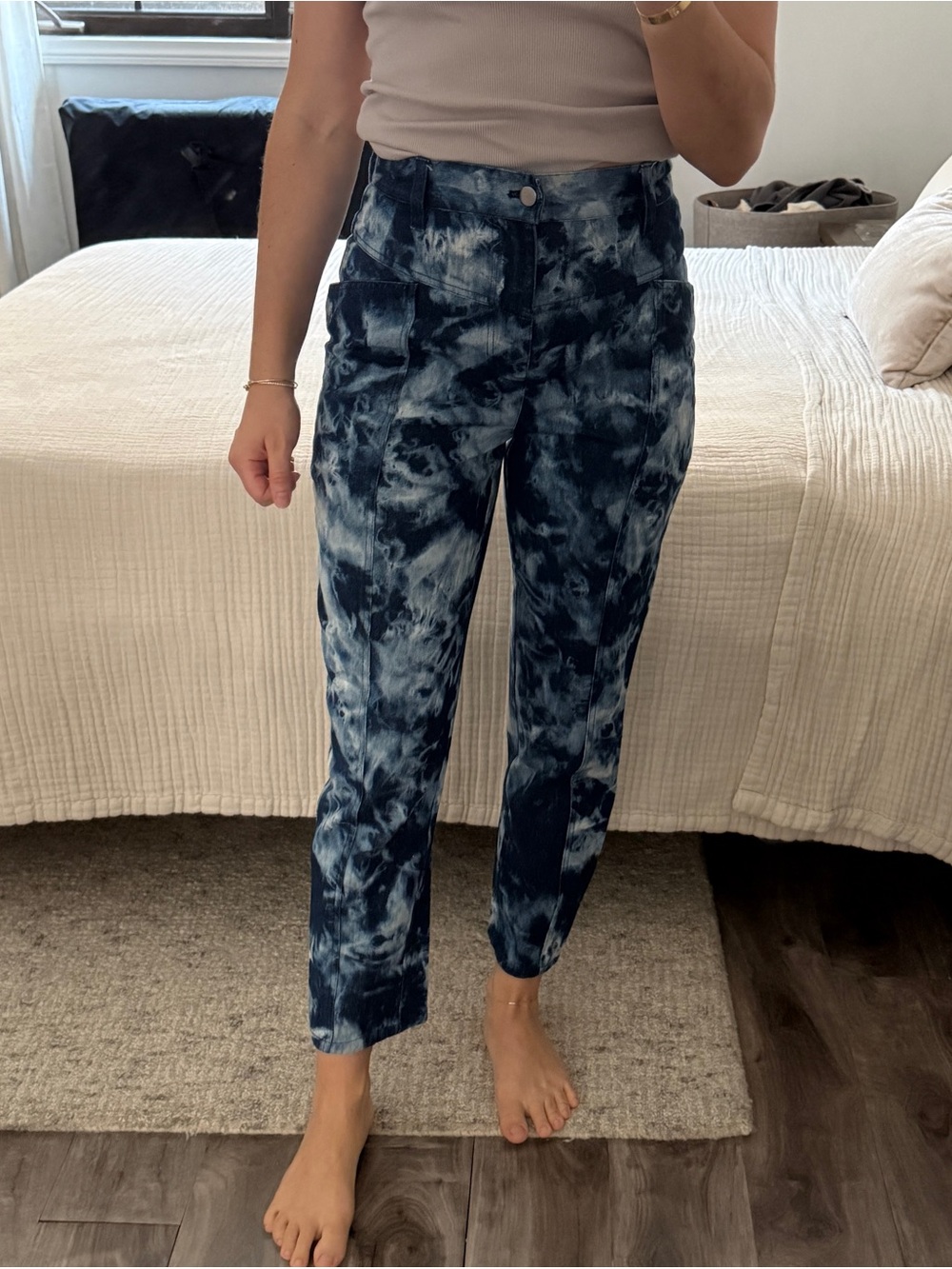 Rebecca Minkoff Indigo Tie-Dye Denim Balloon High Rise Pants Size 0